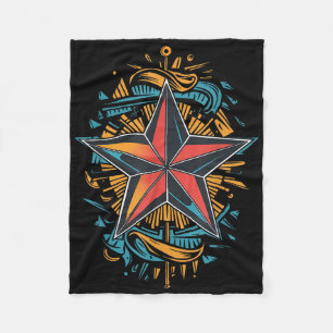 Nautisches Stern-Tattoo Marinesymbol Nautische Kom Fleecedecke