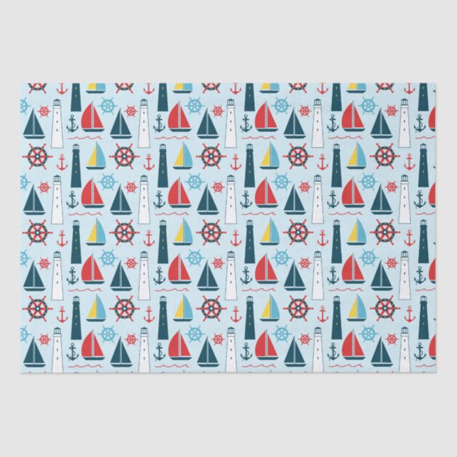 Nautisches Strandpapier Seidenpapier (Vorderseite)