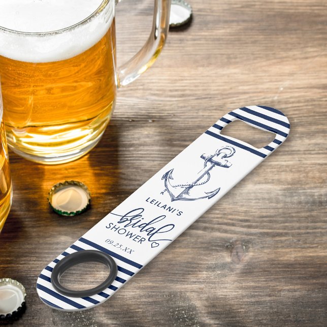 Nautisches Stripe-Brautparty Speed Flaschenöffner (Von Creator hochgeladen)