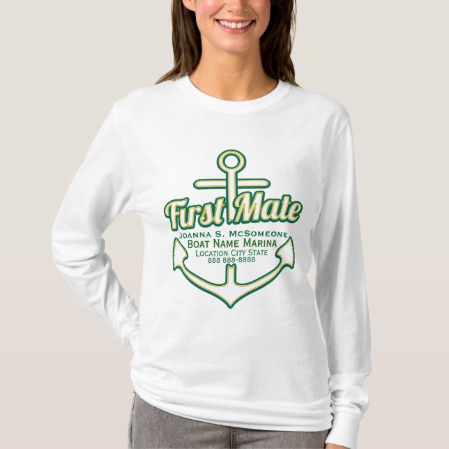 Nautisches T-Shirt personalisiert First Mate Ancho (Vorderseite)