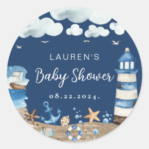 Nautisches Thema Navy Round Sticker
