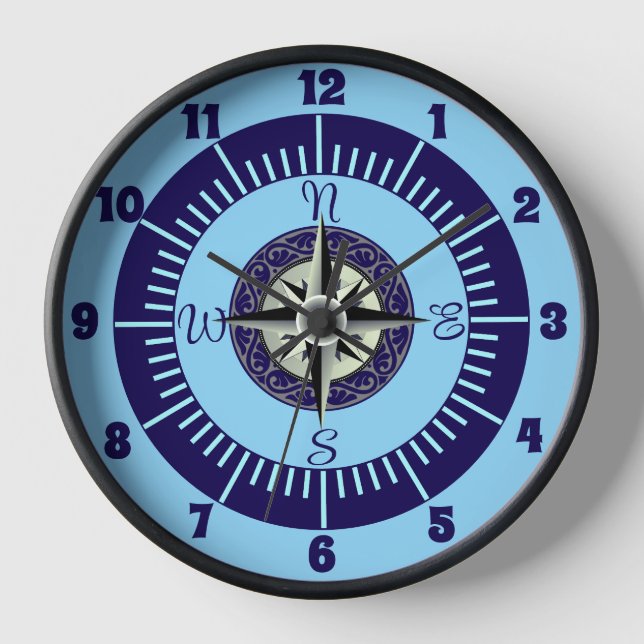 Nautisches Thema Wall Clock Uhr (Vorderseite)