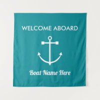 Nautisches Türkis Anker Willkommen an Bord Bootsna