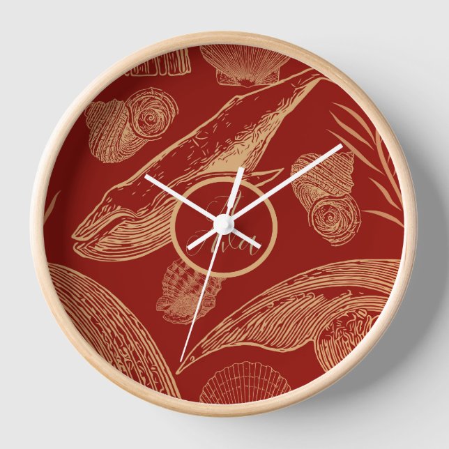 Nautisches Vintages Kinderzimmer Uhr (Vorderseite)