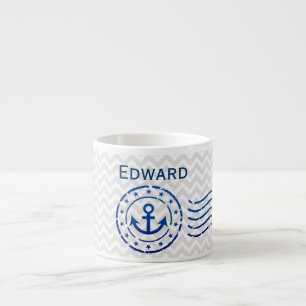 Nautisches Zickzack Siegel Espressotasse