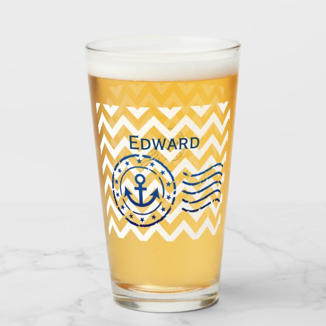 Nautisches Zickzack Siegel Glas (Vorne (Gefüllt))