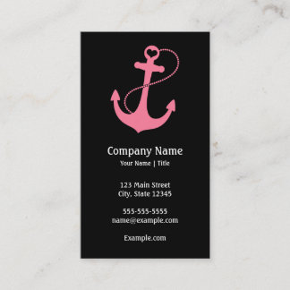 Nautischschwarzes und rosa visitenkarte