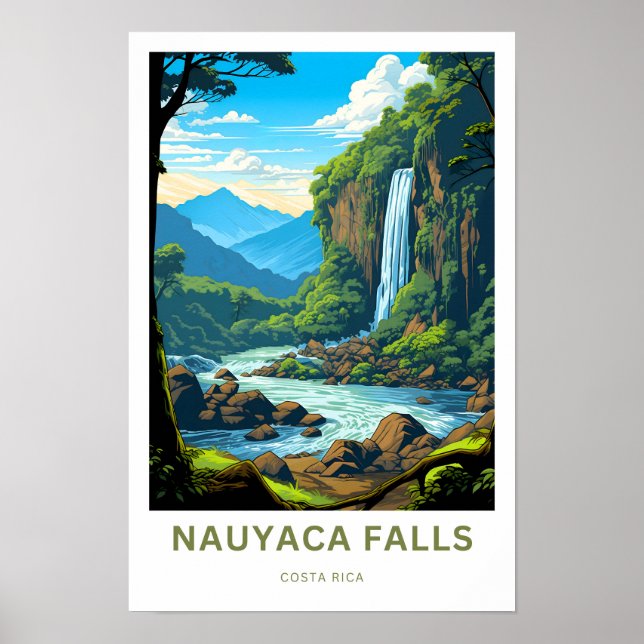 Nauyaca Falls Costa Rica Travel Print Poster (Vorne)