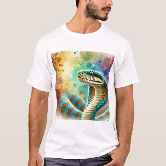 Nauyaca Snake 050824AREF122 - Watercolor T-Shirt (Vorderseite)