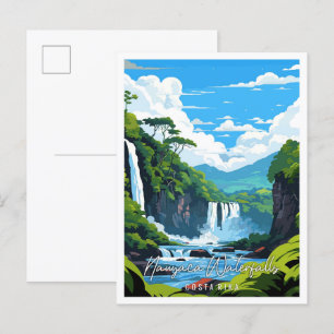 Nauyaca Wasserfälle Costa Rica Vintage-Reise Postkarte