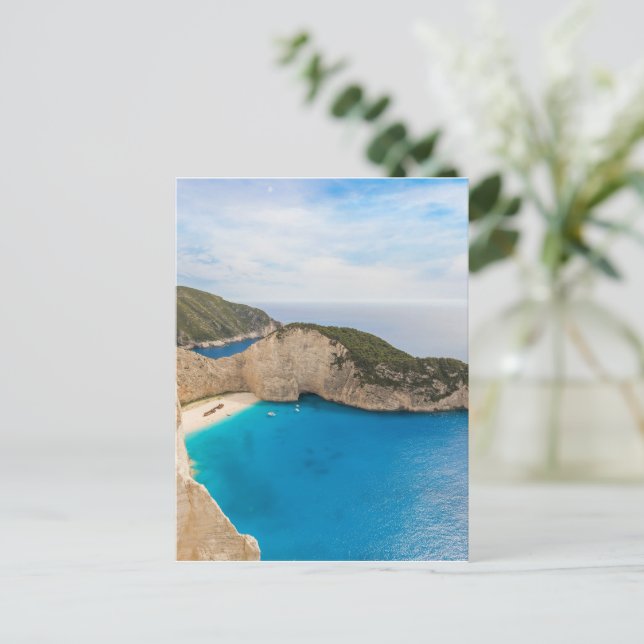 Navagio Beach Griechenland Postkarte (Stehend Vorderseite)