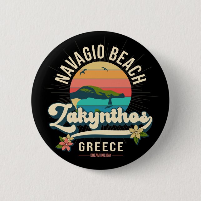 Navagio Beach, Zakynthos, Griechenland Button (Vorderseite)