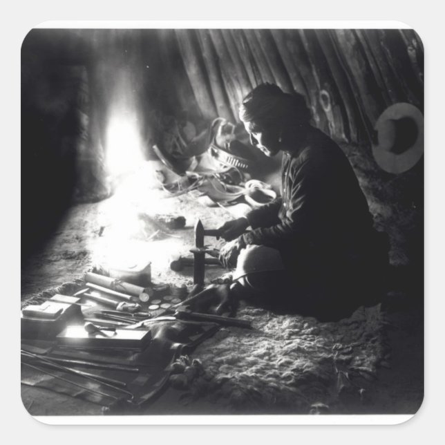 Navaho silversmith, c.1915 quadratischer aufkleber (Vorderseite)