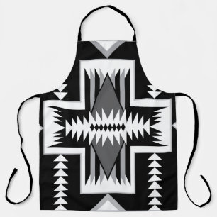 Navajo Black & Gray All-Over Print Schürze