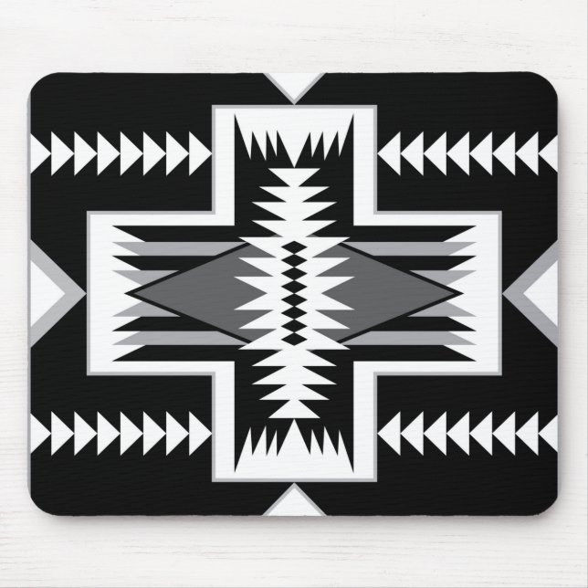 Navajo Black & Gray Mousepad (Vorne)