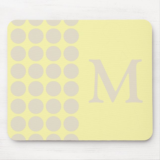 Navajo Cream Neutral Dots mit Monogramm Mousepad (Vorne)