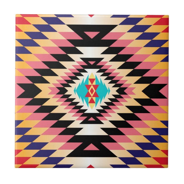 Navajo Design-1 Keramik Tile Fliese (Vorderseite)