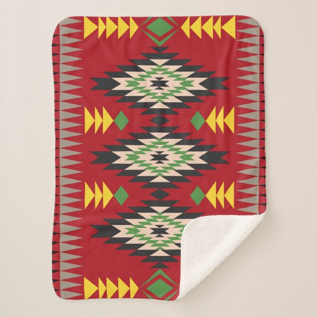 Navajo Design-1 Sherpa Blanket Sherpadecke (Vorderseite)