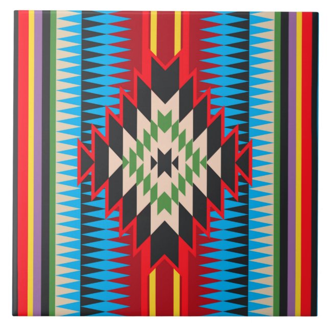 Navajo Design -2 Keramiken Tile Fliese (Vorderseite)