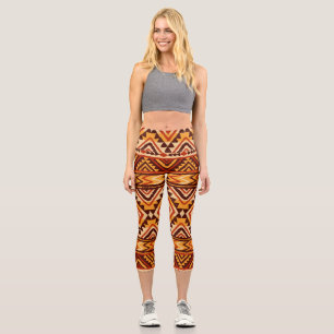 Navajo Ethnic Ornament: Vintag nahtlos Capri Leggings
