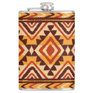 Navajo Ethnic Ornament: Vintag nahtlos Flachmann