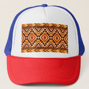 Navajo Ethnic Ornament: Vintag nahtlos Truckerkappe
