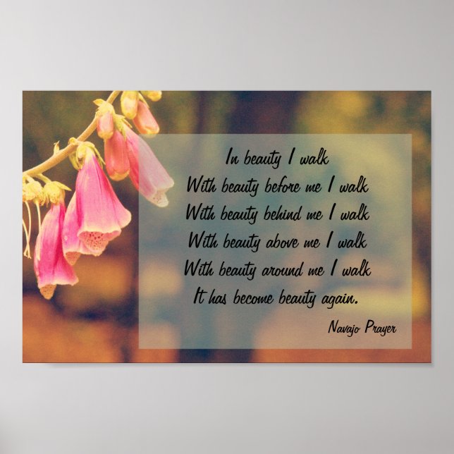 Navajo Gebet Spaziergang in Beauty Poster (Vorne)