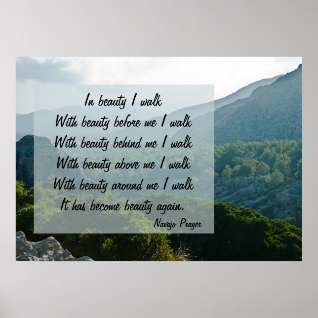 Navajo Gebet Spaziergang in Beauty Poster (Vorne)