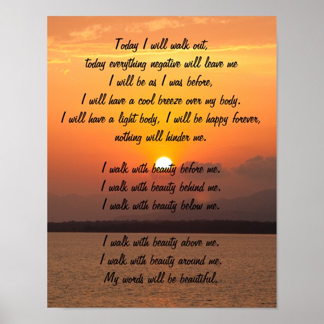 Navajo Gebet Spaziergang in Beauty Poster (Vorne)