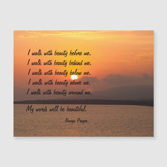 Navajo Gebet Spaziergang in Schönheit Magnetkarte (Vorderseite)