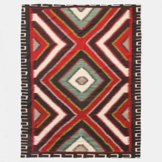 Navajo Horse Saddle Blanket 1890s Print Fleecedecke