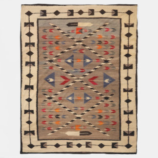NAVAJO HORSE SADDLE BLANKET PRINT FROM 1900 FLEECEDECKE