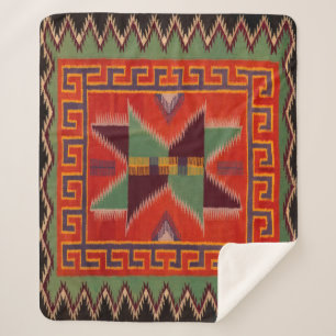 NAVAJO INDIAN 1800S STORSE SADDLE BLANKET SHERPA SHERPADECKE