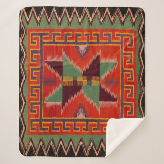 NAVAJO INDIAN 1800S STORSE SADDLE BLANKET SHERPA SHERPADECKE