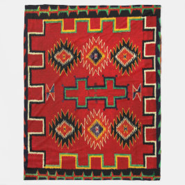 NAVAJO INDIAN HORSE SADLE BLANKET REPRINT FLEECEDECKE