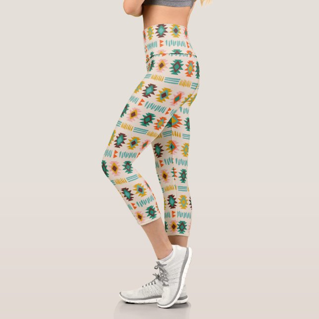 Navajo Native American Pattern Capri Leggings (Links)