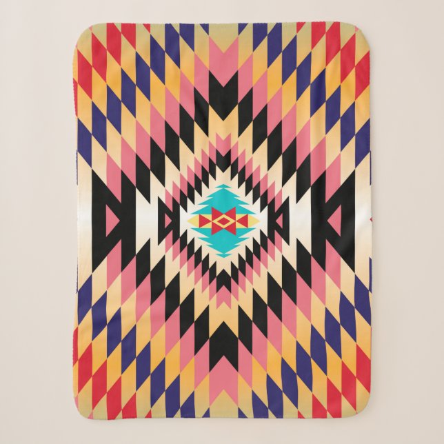 Navajo Pattern-2 Sherpa Blanket Sherpadecke (Vorderseite)