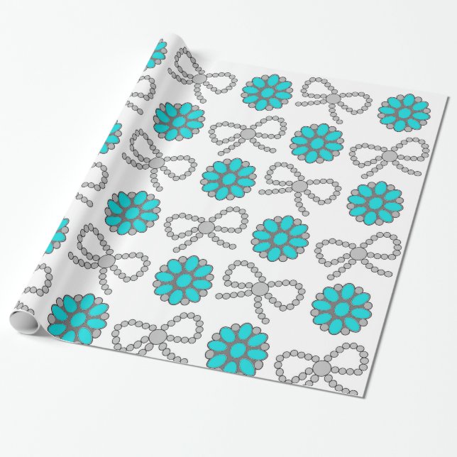 Navajo Pearl Turquoise Jewelise Wrapping Paper Geschenkpapier (Ungerollt)
