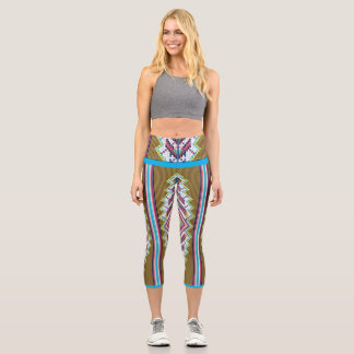 Navajo-Perlenmuster Capri Leggings