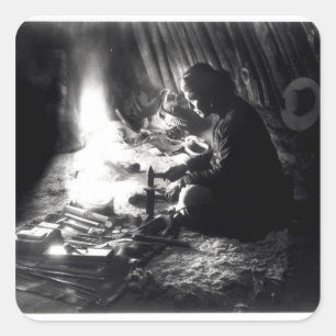 Navajo-Silberschmied, c.1915 Quadratischer Aufkleber