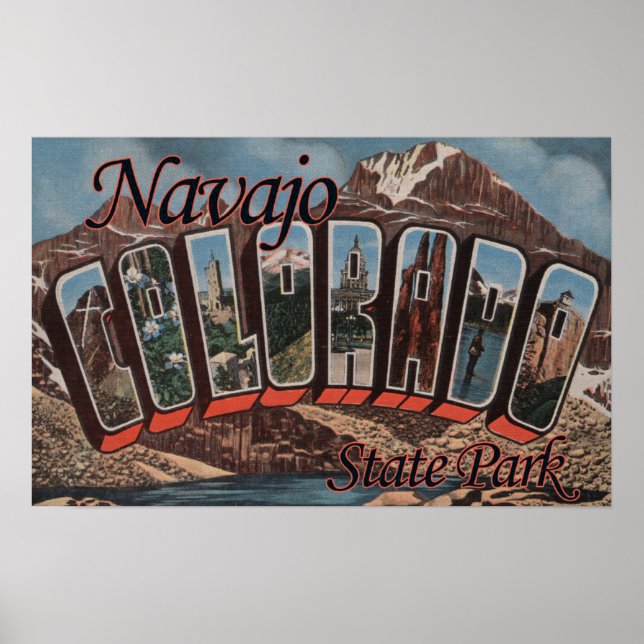 Navajo Staat Park, Colorado - Große Briefmarkensze Poster (Vorne)