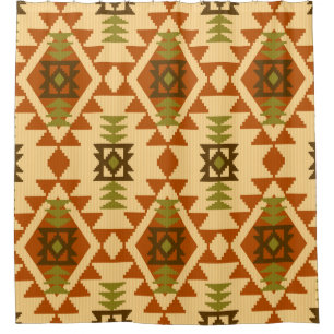 Navajo Stil ethnische Stämme geometrische nahtlose Duschvorhang