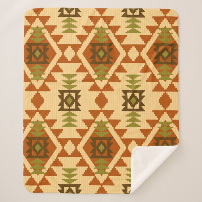 Navajo Stil ethnische Stämme geometrische nahtlose Sherpadecke (Vorderseite)