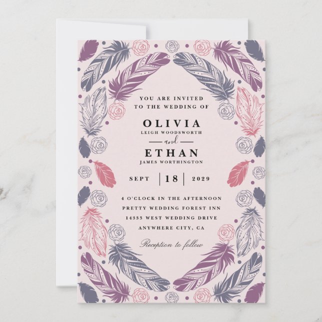 Navajo Traditionelle Hochzeitseinladungen Einladung (Vorderseite)