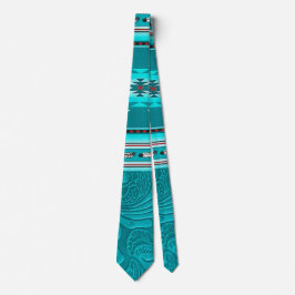 Navajo Tribal Turquoise Imitate Leather Tool Krawatte