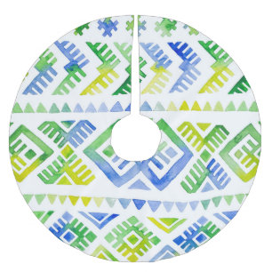 Navajo-Tribut: Majestät des Wasserfarbstamms Polyester Weihnachtsbaumdecke