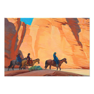 Navajos in einem Canyon, 1945 von Maynard Dixon Fotodruck