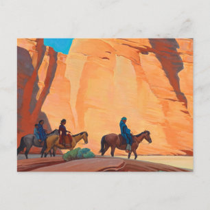 Navajos in einem Canyon, 1945 von Maynard Dixon Postkarte