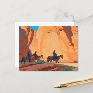 Navajos in einem Canyon von Maynard Dixon Postkarte
