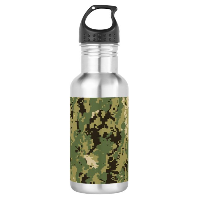 Naval Woodland Camouflage Edelstahlflasche (Vorderseite)